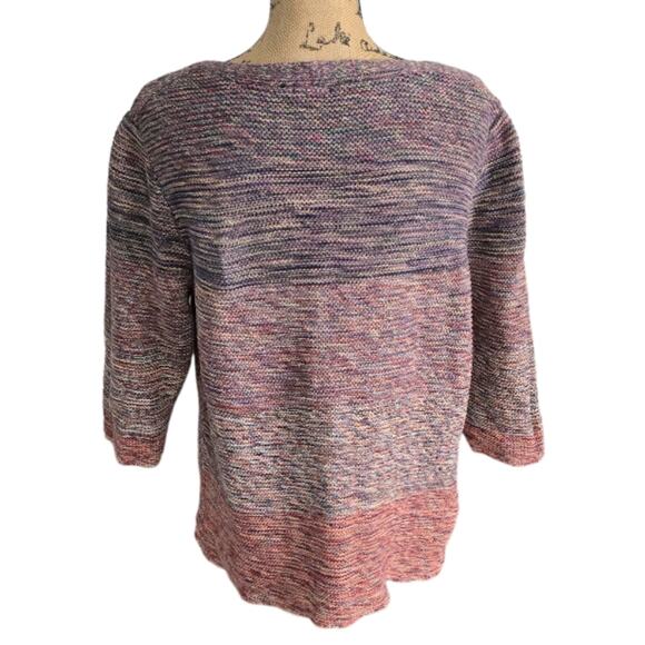 Chico's Variegated Color Block 3/4 Sleeve Sweater Size 3 XL - Picture 3 of 8